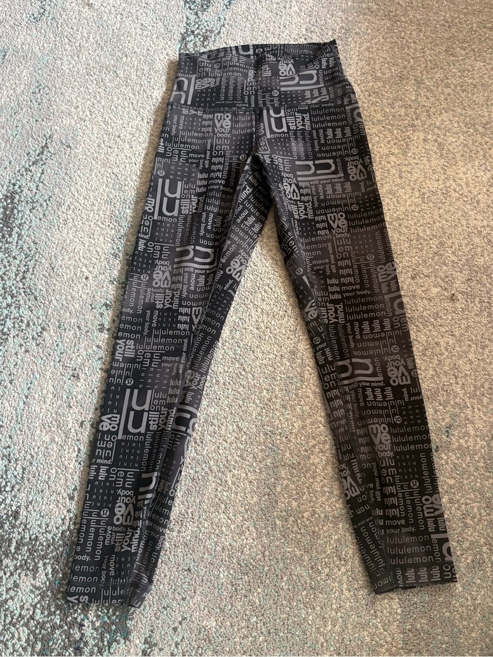 lululemon athletica Black Graphic Logo Leggings